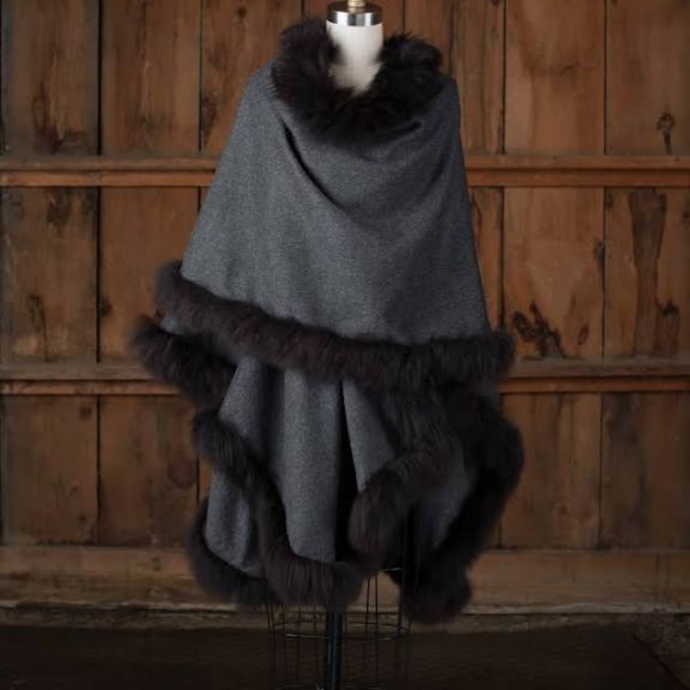 WANTED: Alicia Adams alpaca fur cape CHARCOAL $600